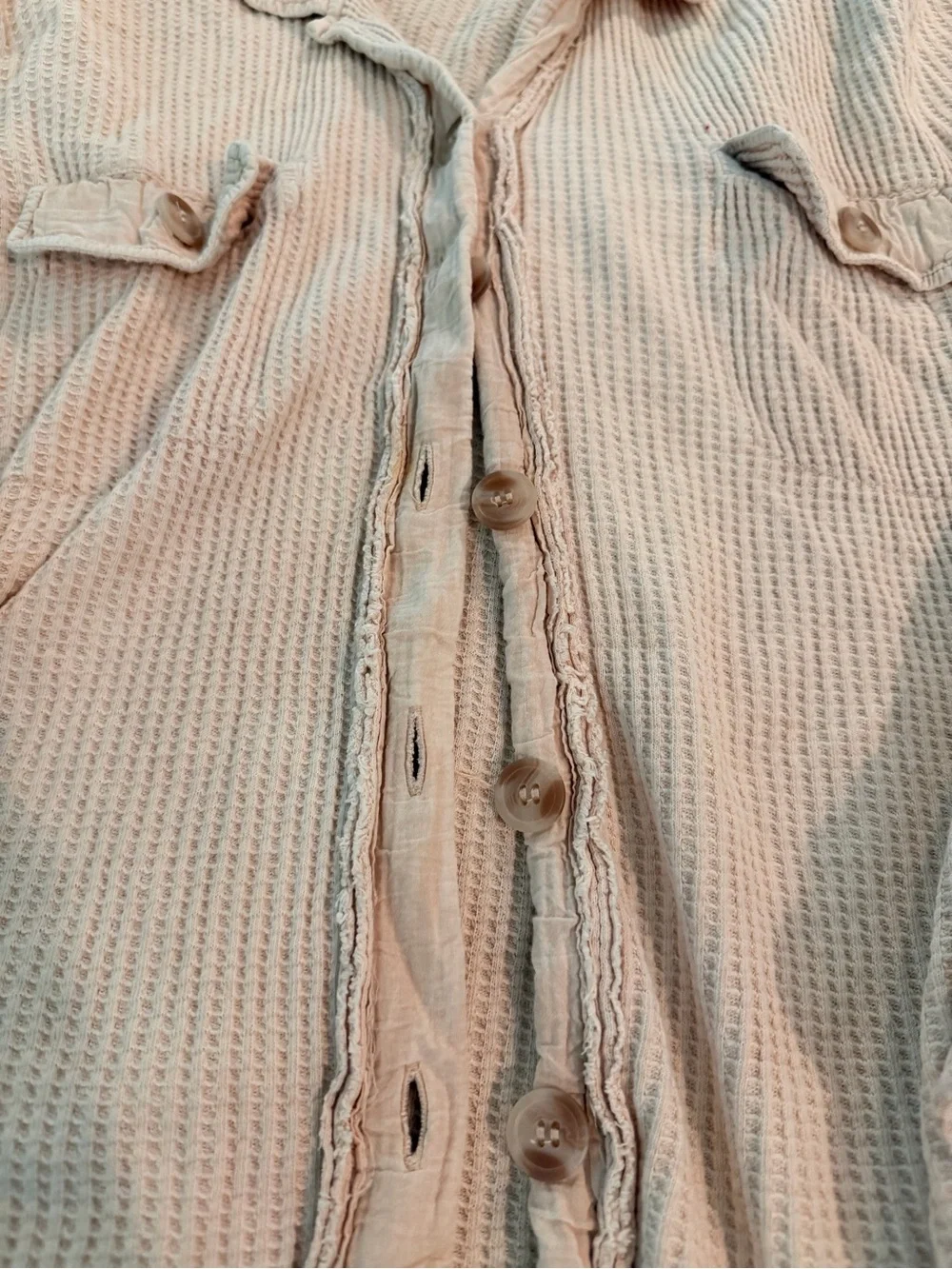Free People - One Scout Jacket Beige Waffle Shacket - Women’s MEDIUM